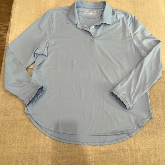 [XL] Peter Millar Women Opal Sky Blue L/S Polo Jersey Shirt UPF50 - Picture 6 of 12